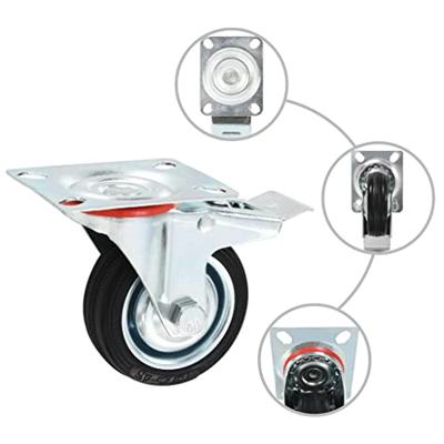 VidaXL Zwenkwielen met dubbele remmen 4 st 75 mm