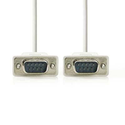 Seriële Kabel | D-SUB 9-Pins Male | D-SUB 9-Pins Male | Vernikkeld | 2.00 m | Rond | PVC | Ivoor | L