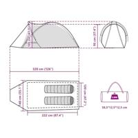 Tent 2-persoons 320x140x120 cm 185T taft wit - thumbnail