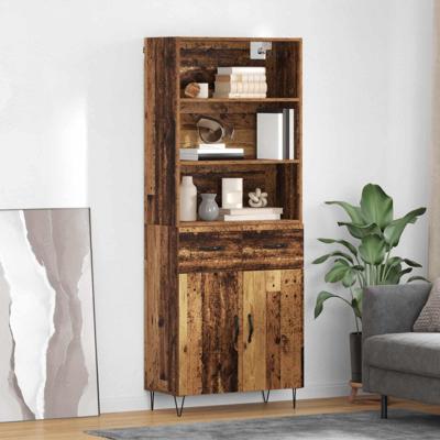 Hoge kast met lade Oud Hout 69,5 x 32,5 x 180 cm Bewerkt hout