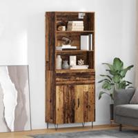 Hoge kast met lade Oud Hout 69,5 x 32,5 x 180 cm Bewerkt hout - thumbnail