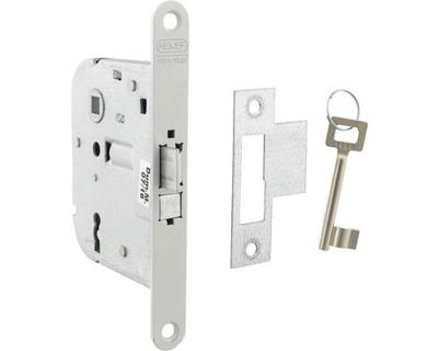 Nemef 1446 Deurslot | DM55mm | S55mm | krukgat 8mm | voorplaat staal gelakt 18x153mm afgerond | zamac dag- en nachtschoot | DR 1+3/2+4 - 9144600583