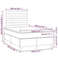 Boxspring met matras fluweel donkergrijs 120x200 cm - thumbnail