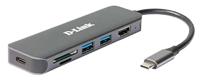 D-Link DUB-2327 6-in-1 USB-C-hub met stroomvoorziening (PD 60W), 4K HDMI, 2 USB 3.0-poorten, SD/MicroSD-kaartlezer voor pc, MacBook Pro, MacBook Air, iPad Pro, Chromebook, Surface Pro en meer - thumbnail
