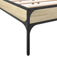 Bedframe bewerkt hout metaal sonoma eikenkleurig 120x200 cm - thumbnail