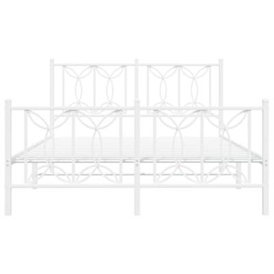 Bedframe met hoofd- en voeteneinde metaal wit 140x200 cm Bedframe met hoofd- en voeteneinde metaal wit 140x200 cm