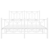 Bedframe met hoofd- en voeteneinde metaal wit 140x190 cm - thumbnail