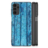 Samsung Galaxy A13 4G Houten Print Telefoonhoesje Wood Blue - thumbnail