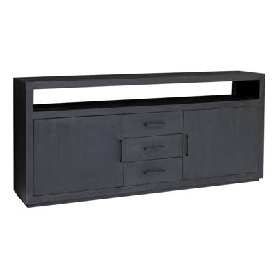 Livingfurn Dressoir 'Jaxx' Mangohout, 180cm, kleur Zwart Livingfurn Dressoir 'Jaxx' Mangohout, 180cm, kleur Zwart