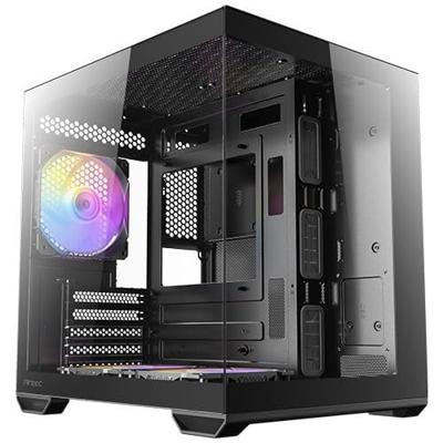 Antec 0-761345-10217-9 Mini-tower PC-behuizing Zwart 3 voorgeïnstalleerde ventilators, Zijvenster