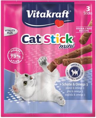 VITAKRAFT CatStick Mini with flounder and Omega-3 - Kattensnoepje - 3 stuks