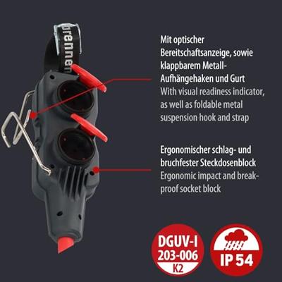 Brennenstuhl Professional Powerblock | 4-voudig | IP54 - 9837570010