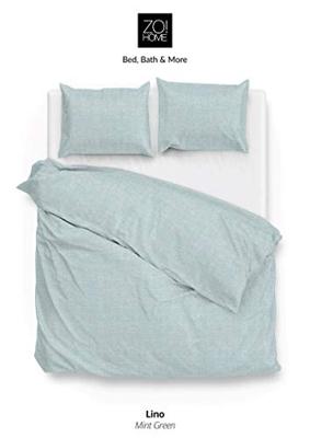 Zo Home Dekbedovertrek Katoen Lino Linnen Look mint green