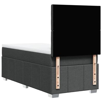 Boxspring met matras stof donkergrijs 120x200 cm - thumbnail