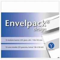 Dubbele kaart papyrus envelpack 130x130mm wit - thumbnail