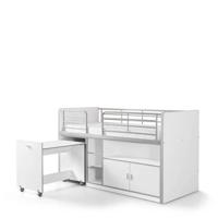 Vipack halfhoogslaper Bonny met bureau - wit - 121x96x207 - thumbnail
