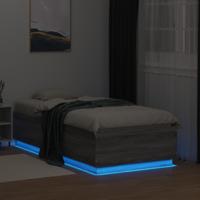 Bedframe met LED-verlichting grijs sonoma eikenkleurig 90x190cm - thumbnail