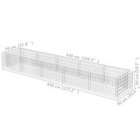 VidaXL Gabion plantenbak verhoogd 450x90x50 cm gegalvaniseerd staal - thumbnail