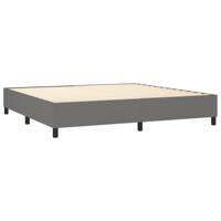 Boxspring met matras stof donkergrijs 200x200 cm - thumbnail