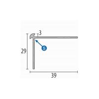 Küberit - Trapneusprofiel recht 871 t.b.v. 3mm PVC zwart - 250 cm - thumbnail