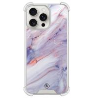 iPhone 15 Pro Max shockproof hoesje - Marmer paars - thumbnail