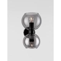 Lyora WandlampPalmer zwart met smoke glas - 9241120 - thumbnail