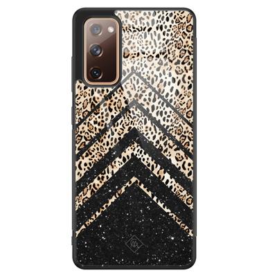 Samsung Galaxy S20 FE glazen hardcase - Chevron luipaard