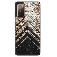 Samsung Galaxy S20 FE glazen hardcase - Chevron luipaard - thumbnail
