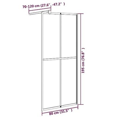 Inloopdouchescherm 80x195 cm donker gehard glas