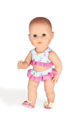 Heless Poppen bikini met slippers flamingo, 35-45 cm