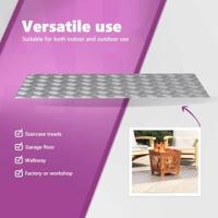 VidaXL Trap tread rechthoekig 4 pcs zilver 100 x 50 cm aluminium - thumbnail