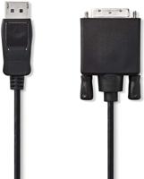DisplayPort-Kabel - DisplayPort Male - DVI-D 24+1-Pins Male - 1080p - Vernikkeld - 2.00 m - Rond - PVC - Zwart - Doos - thumbnail
