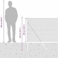 VidaXL Afrasteringspaal zilver 10 x 1 m (19 x 19 mm mesh) staal - thumbnail