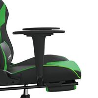 Gamestoel met voetensteun kunstleer zwart en groen - thumbnail