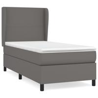 Boxspring met matras kunstleer grijs 80x200 cm - thumbnail