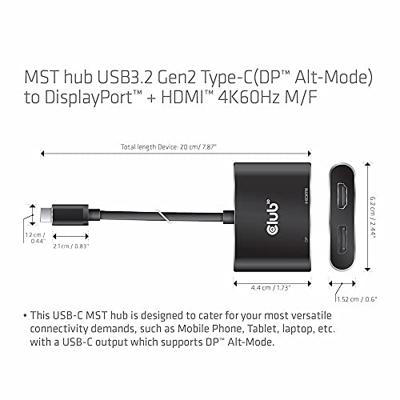 club3D CSV-1552 USB-C / HDMI / DisplayPort Adapter Zwart 0 mm