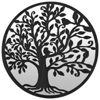 VidaXL Spiegel rond 40x2,5 cm ijzer zwart - thumbnail