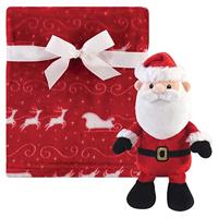 Hudson Baby 2 Piece Unisex Baby Plush Blanket with Toy, Santa, One Size - thumbnail