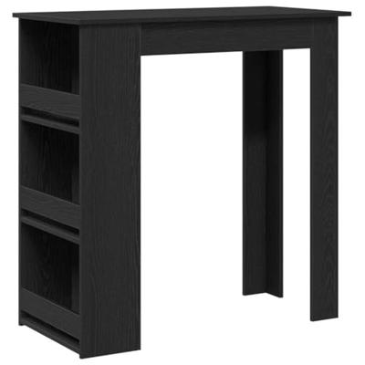Bartafel met opbergrek 102x50x103,5 cm zwart eikenkleurig