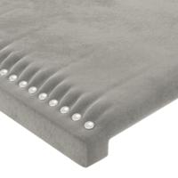 Hoofdbord met randen 83x23x118/128 cm fluweel lichtgrijs - thumbnail
