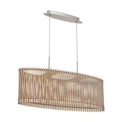 Eglo HanglampSendero Oval nikkel mat met licht houtbruin - 96194