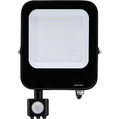 LED Bouwlamp met Bewegingssensor 50W - Helder Koud Wit 6500K - IP65