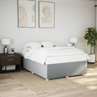 Bedframe zonder matras stof lichtgrijs 160x200 cm - thumbnail
