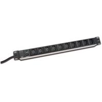 Digitus DN-95404 19 inch Stekkerdoos voor patchkast 1 HE Apparaatcontactdoos C13 10A Zwart - thumbnail