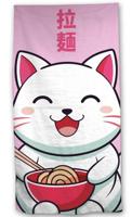Kawaii Cat strandlaken 70 x 140 cm polyester - thumbnail