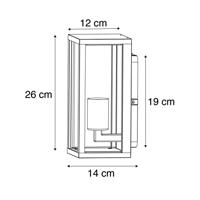 QAZQA Industriële wandlamp zwart 26 cm IP44 - Charlois - thumbnail
