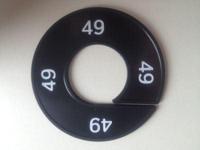 Maatring 9cm zwart/wit 49 - thumbnail