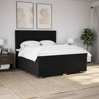 Boxspring met matras stof zwart 180x200 cm - thumbnail
