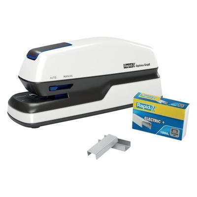 Nietmachine elektrisch Rapid Optima Grip 20vel zilver/zwart | 3 stuks