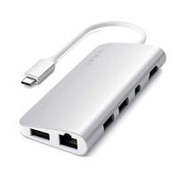 SATECHI Type-C Multimedia Adapter Met 4K HDMI, Mini Dp, USB-C PD, Gigabit Ethernet, USB 3.0, Micro/SD Kaartsleuven - Voor M2/ M1 Macbook Pro/Air (Zilver) - thumbnail